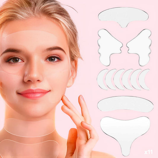 WrinkleEase ™ لصقات للوجه والجسم من السيليكون المضاد للتجاعيد
